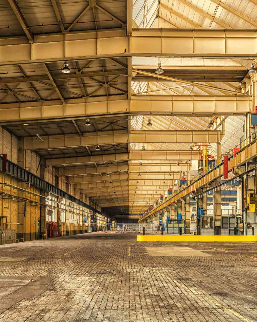 GRP roof lights in a massive warehouse