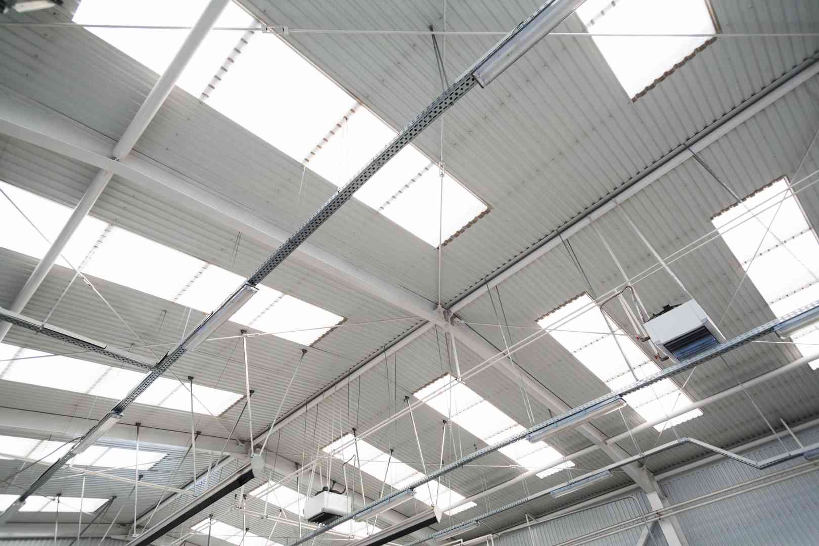 steel roofing sheet and GRP lights